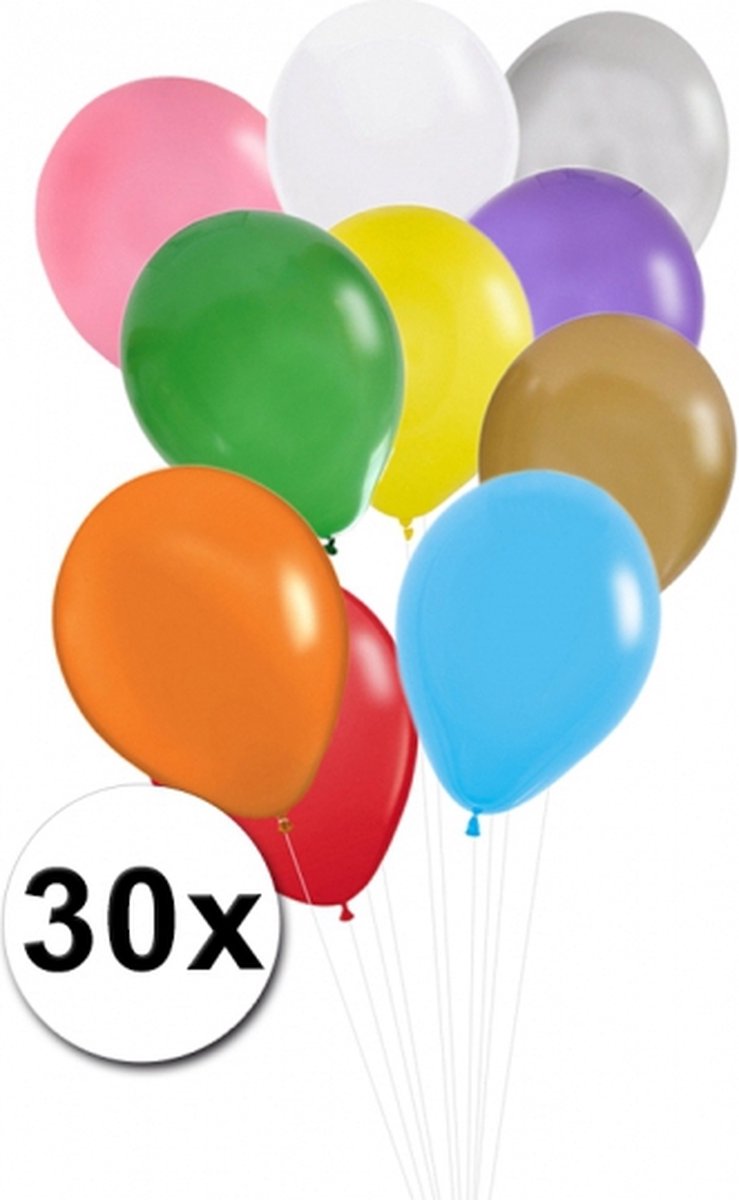 Gekleurde ballonnen 30 stuks - Shoppartners