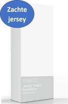 Zachte Jersey Topper Hoeslaken Lits-jumeaux Wit | 160/170/180x200/210/220 | Dikke Kwaliteit | Rondom Elastiek