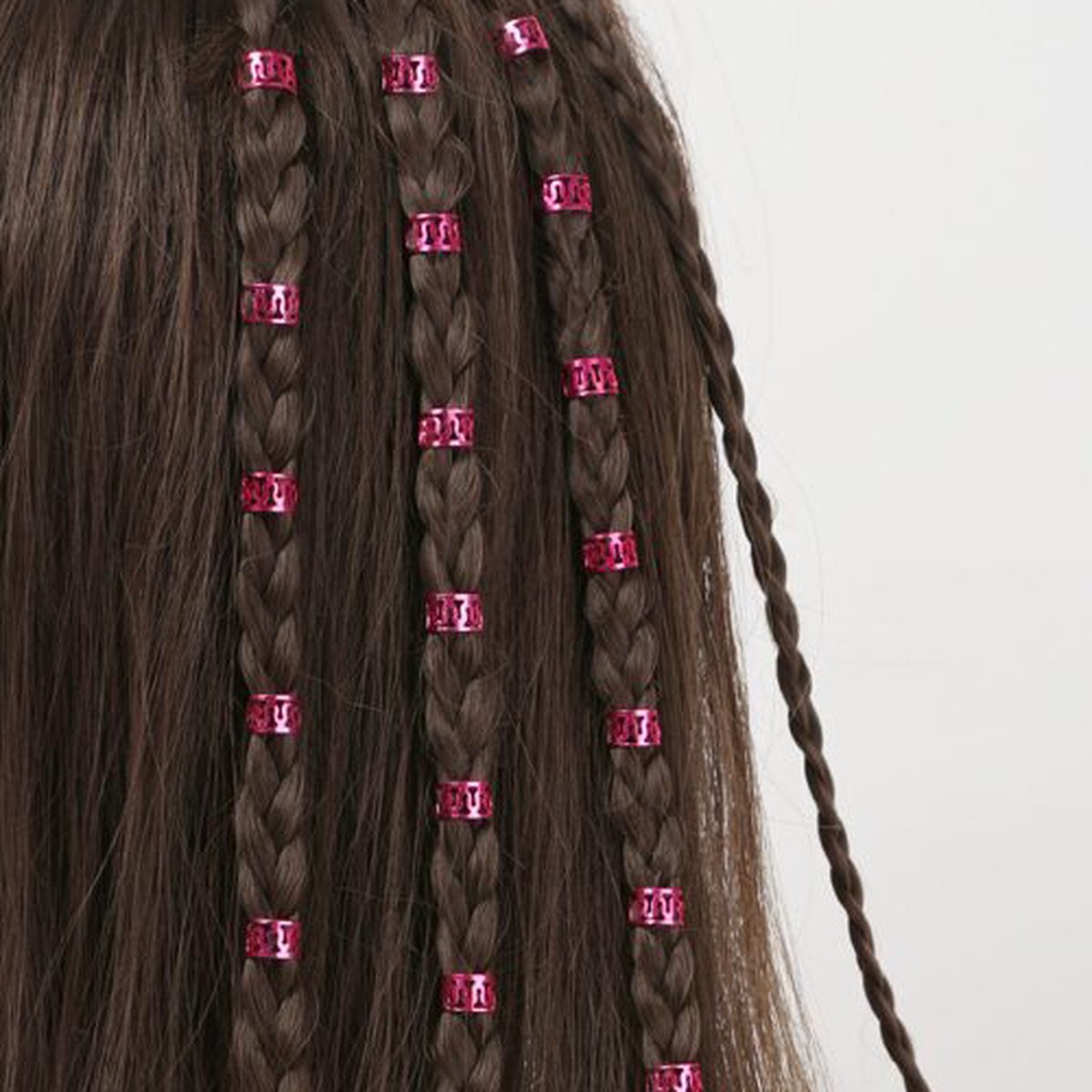 Haar Ringen Vlechten Roze (40 stuks) - Haar Kralen - Haarringen dreadlock kralen - Kraaltjes / Clips - Haar Accessoires Vrouwen - Vlecht accessoires - Hair Beads Pink - 40 stuks