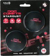 Dog Comets Ball Stardust - Hondenspeelgoed - Hondenbal - Ø6 cm - 2-pack - Natuurlijk rubber - Zwart/Roze