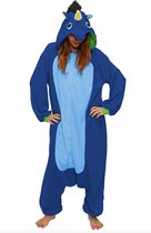 KIMU Onesie eenhoorn pak donkerblauw unicorn kostuum - maat XL-XXL - eenhoornpak jumpsuit huispak