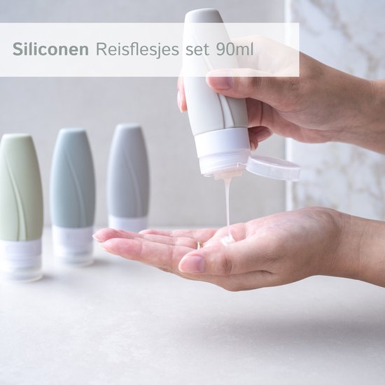 Reisflesjes Handbagage – Reisaccessoires – Reisflesjes – Travel set – Navulbare Reisflesjes – Reisset – Duurzaam – Reisflacons – 90ml