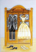 Borduurpakket KAART - Wedding - trouwen - compleet pakket inclusief kaart om zelf te borduren