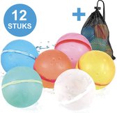 VoordeelShop 12 Stuks Herbruikbare Waterballonnen Incl. Draagtas - Zelfsluitend - Waterspeelgoed - Waterbal - Speelgoed - Zwembad speelgoed