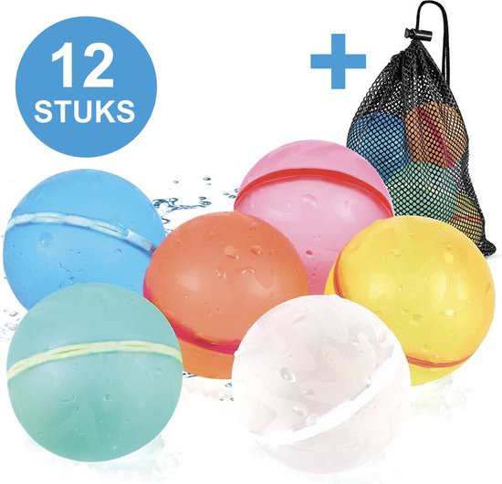 Convergeren spoor Belachelijk VoordeelShop 12 Stuks Herbruikbare Waterballonnen Incl. Draagtas -  Zelfsluitend -... | bol.com