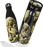 IZY Drinkfles - Van Gogh - Kop van een skelet met sigaret - Inclusief donatie - Waterfles - Thermosbeker - RVS - 6 uur lang warm - 500 ml