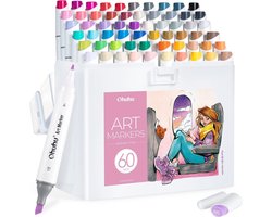 foto van Ohuhu - Kaala Alcohol based Art markers - Slim Broad & Fine - set van 60 illustration tones