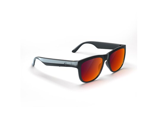 RayBeats Bluetooth Zonnebril - Smart Glasses - Zonnebril Bluetooth - Ingebouwde Speakers voor muziek - handsfree bellen - Gepolariseerd Glas - Lichtgewicht 31 gram - 6 uur speeltijd - Heren en Dames - Rode spiegel glazen - Mat Zwart montuur van RayBeats — afbeelding 2