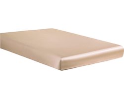 Beauty Silk - Hoeslaken - Glans Satijn - Champagne - 140x200