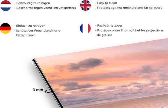 Spatscherm keuken 60x40 cm - Kookplaat achterwand Strand - Zee - Duin - Zonsondergang - Muurbeschermer - Spatwand fornuis - Hoogwaardig aluminium