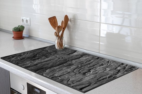 KitchenYeah - Inductie beschermer - Kookplaat - Steen - Betonlook - Grijs - Beton print - Industrieel - Inductie mat - Afdekplaat voor kookplaat - 91x52 cm - Inductie afdekplaat - Keuken decoratie aanrecht