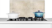 Spatscherm keuken 80x40 cm - Kookplaat achterwand Antiek - Tegels - Beige - Design - Muurbeschermer - Spatwand fornuis - Hoogwaardig aluminium - Keuken decoratie aanrecht