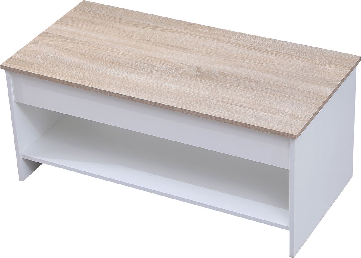Salontafel in wit en hout HEDDA