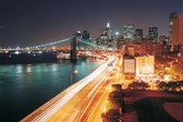 New York City Skyline Night Photo Wallcovering
