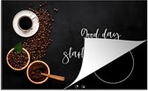 KitchenYeah® Inductie beschermer 83x51.5 cm - Good day starts with coffee! - Koffie - Inductie beschermer - Inductie mat - Koffiebonen - Kookplaataccessoires - Afdekplaat voor kookplaat - Inductiebeschermer - Inductiemat - Inductieplaat mat
