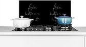 Spatscherm Keuken - Kookplaat Achterwand - Spatwand Fornuis - 60x30 cm - Quotes - Adem hartjes in en kusjes uit - Spreuken - Relatie - Aluminium - Wanddecoratie - Muurbeschermer - Hittebestendig