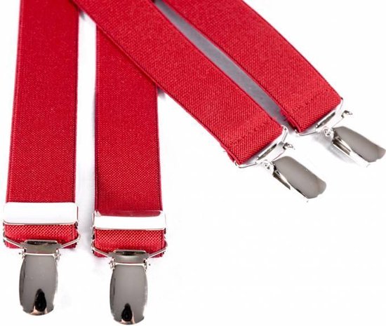 Ga op pad Fervent Shipley Smalle rode bretels - Maat: 120 cm | bol.com