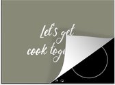 KitchenYeah® Inductie beschermer 71x52 cm - Spreuken - Let's get cook together - Quotes - Koken - Kookplaataccessoires - Afdekplaat voor kookplaat - Inductiebeschermer - Inductiemat - Inductieplaat mat