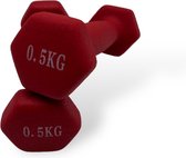 Padisport - Dumbells 0.5 kg - halter - gewichten set halters - gewichten 0.5 kg - rood - Gewichten - dumbells - halters - gewichtjes 0.5 kg