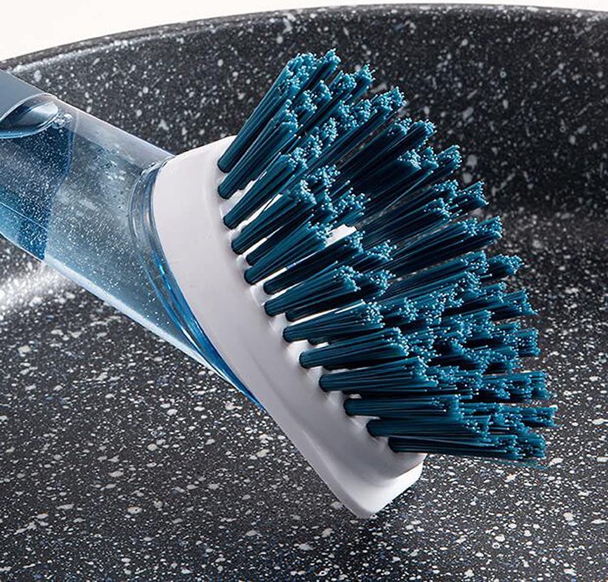 Brosse à vaisselle avec grattoir intégré à tête carrée, nettoyeur de brosse  de cuisine