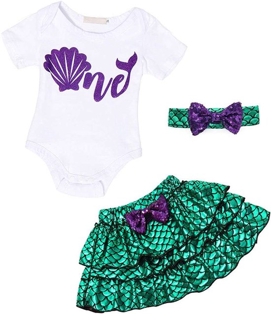 Joya Kids® Mermaid verkleedpakje voor Baby met haarband Maat 100