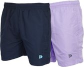 2-Pack Donnay Sport/Zwemshort Toon - Sportbroek - Heren - Navy/Lavendel - maat XL