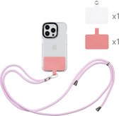 Cordon téléphonique universel Casemania - Chaîne de téléphone ajustable - Cordon pour téléphone - Rose