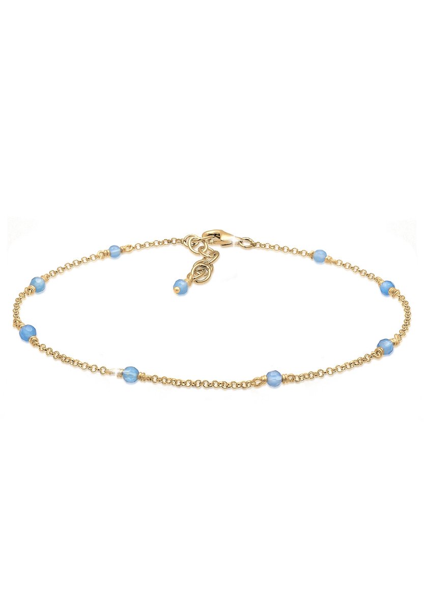 Elli - Enkelbanden - Dames Strand Zee Bal Blauw in 925 Sterling Zilver Verguld - Dames