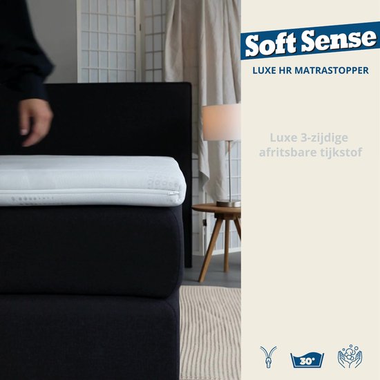 Surmatelas en mousse à froid Soft Sense | 6,5 cm d'épaisseur| Matelas Topdeck en mousse CoolTouch Comfort 160x210cm