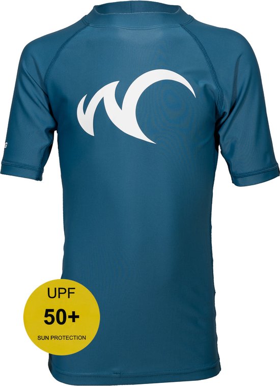 Watrflag Rashguard Valencia Kids - Blauw - UV beschermend surf shirt korte mouw 140