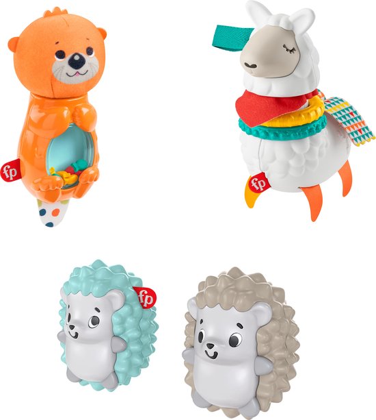 Foto: Fisher price twee egel rammelaars stimmuleerd de zintuigen en de motoriek vanaf 3 maanden