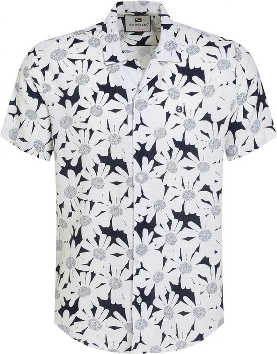 Gabbiano Overhemd Resort Overhemd Met Allover Print 333730 1097 Ecru Navy Mannen Maat - XL