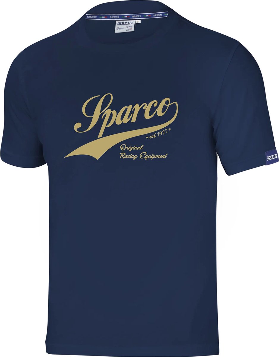 Sparco VINTAGE T-Shirt - Stijl en comfort voor de motorsportliefhebber - M - Blauw