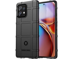 MobyDefend Hoesje - Geschikt voor Motorola Edge 40 Pro - Rugged Shield TPU Backcover - Zwart