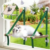 Houten raamzitjes voor katten tot 15 kg Kattenhangmat Kattenligstoel Window Space Window Lounger Kattenhangmatten Window Cat Bed met 4 grote zuignappen