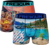Freegun heren boxershorts microvezel | 2-pack | MAAT XXL | Lake Tahoe/Cinque Terre