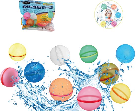 Femur - Waterballonnen - 10 STUKS - Waterspeelgoed - Zelfsluitend - Waterballon - Opbergzakje - Ballon - Ballonnen - Waterbombs - Waterspeelgoed - Duurzaam - Hervulbaar - Milieuvriendelijk - TikTok