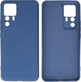 Hoesje Geschikt voor Xiaomi 12T Pro Hoesje - 2.0mm Dikke Fashion Telefoonhoesje Backcover - Siliconen Hoesje - Navy