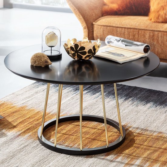 holz4home® Couchtisch Lillie I Ronde salontafel 80cm I Twee legplanken I Industrial-look bruin I Vintage tafel Theetafel Vintage sofatafel I Moderne bijzettafel Televisietafel