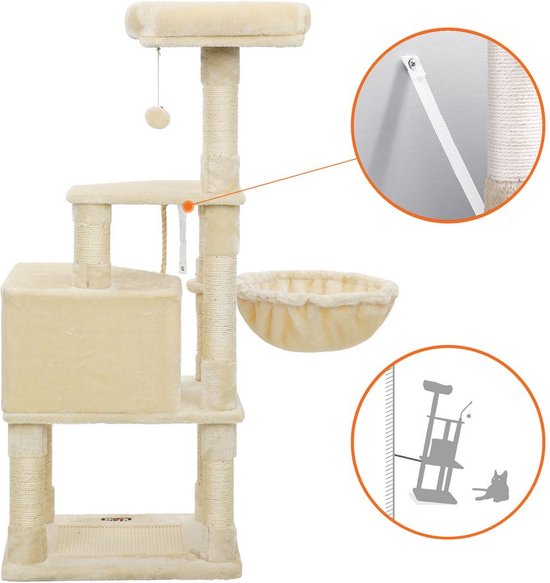 Krabpaal xxl rabbit pluche grijs 110 cm - Alle krabpalen Med