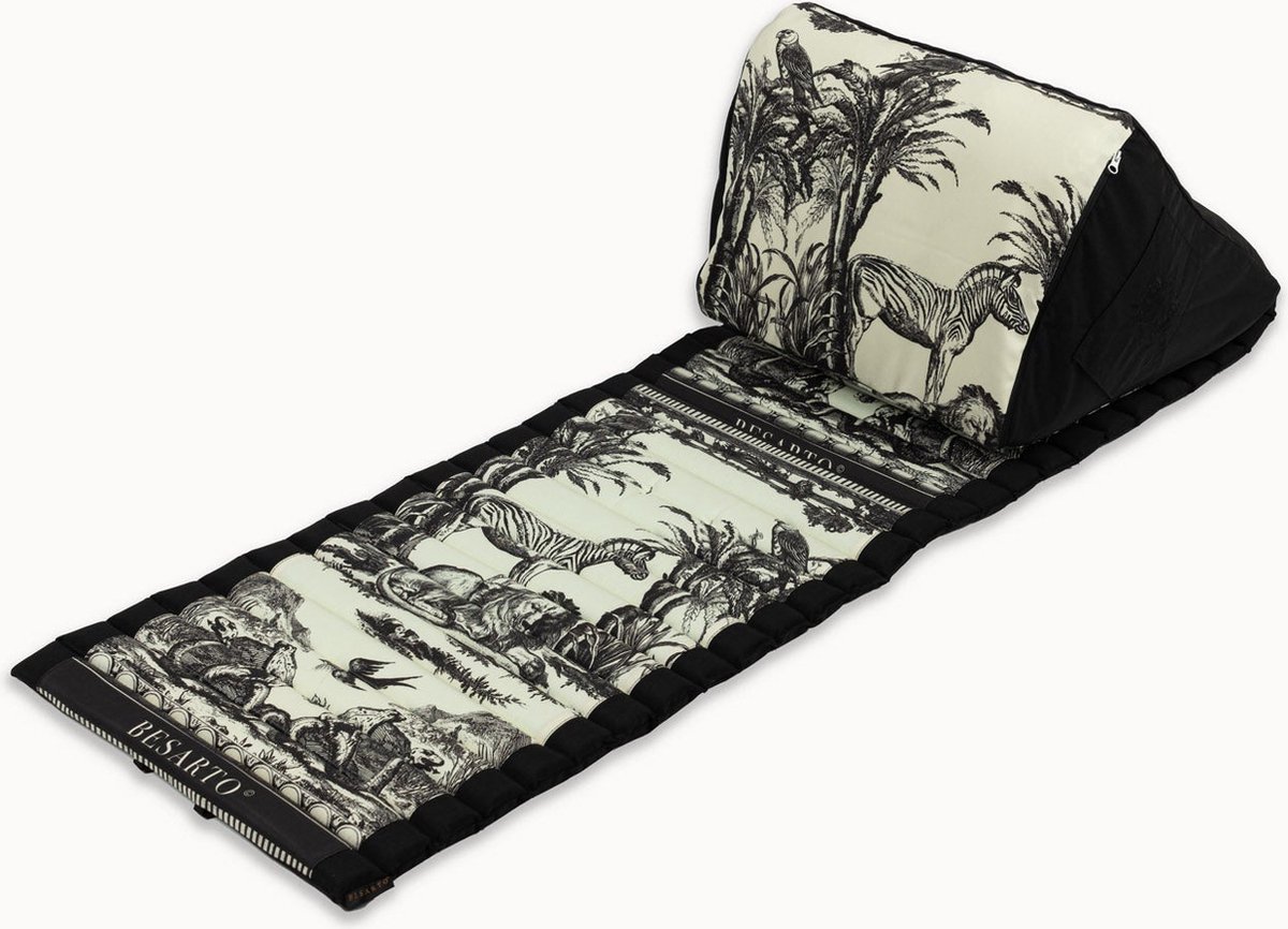 Strandmatras - toile de jouy black