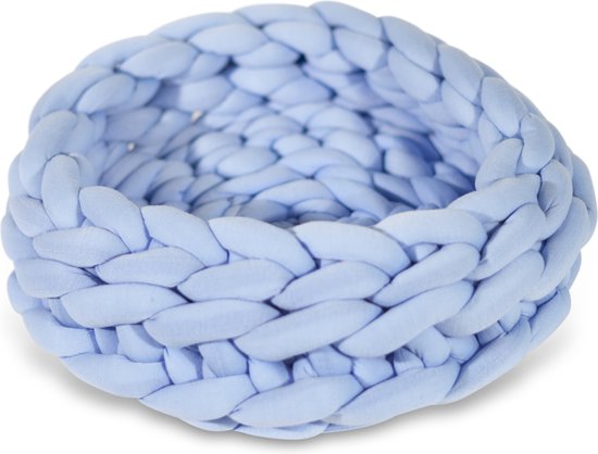 Yar Comfy - Kattenmand - Luxe - blauw - katoen - 35x35x25 cm