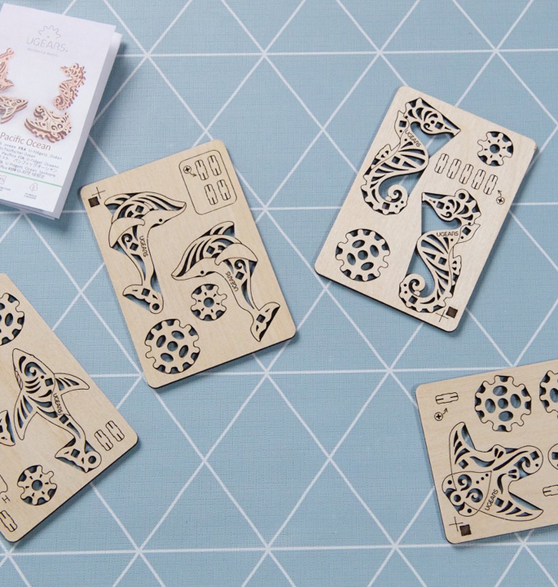 UGEARS 3D Modelbouw - U-Fidget - Pacific Ocean - Mechanisch Bouwpakket Hout - Educatief Speelgoed — afbeelding 10
