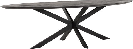 DTP Home Dining table Shape oval BLACK,78x280x120 cm, recycled teakwood
