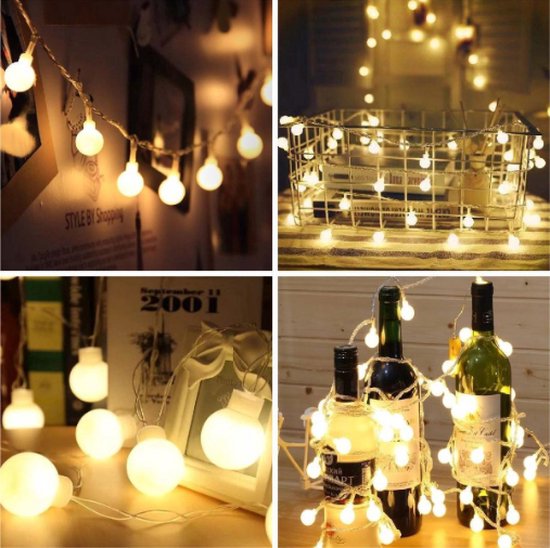 Guirlande Lumineuse Wit Chaud • 20 lumières LED • Lumières féériques • 5 mètres • Blanc chaud • Guirlande lumineuse • Éclairage de Noël • Éclairage d'ambiance • Eclairage de jardin Cordon lumineux avec prise