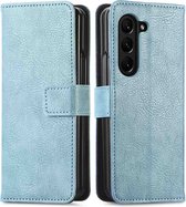iMoshion Hoesje Geschikt voor Samsung Galaxy Z Fold 5 Hoesje Met Pasjeshouder - iMoshion Luxe Bookcase - Lichtblauw