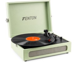 Retro Platenspeler Bluetooth in & out - Fenton RP118 - Model 2025 - Geschikt voor alle platen - Ingebouwde speakers - Groen