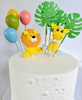 Luna Balunas Jungle Taart Topper Verjaardag decoratie Cake - Dieren Leeuw Giraf