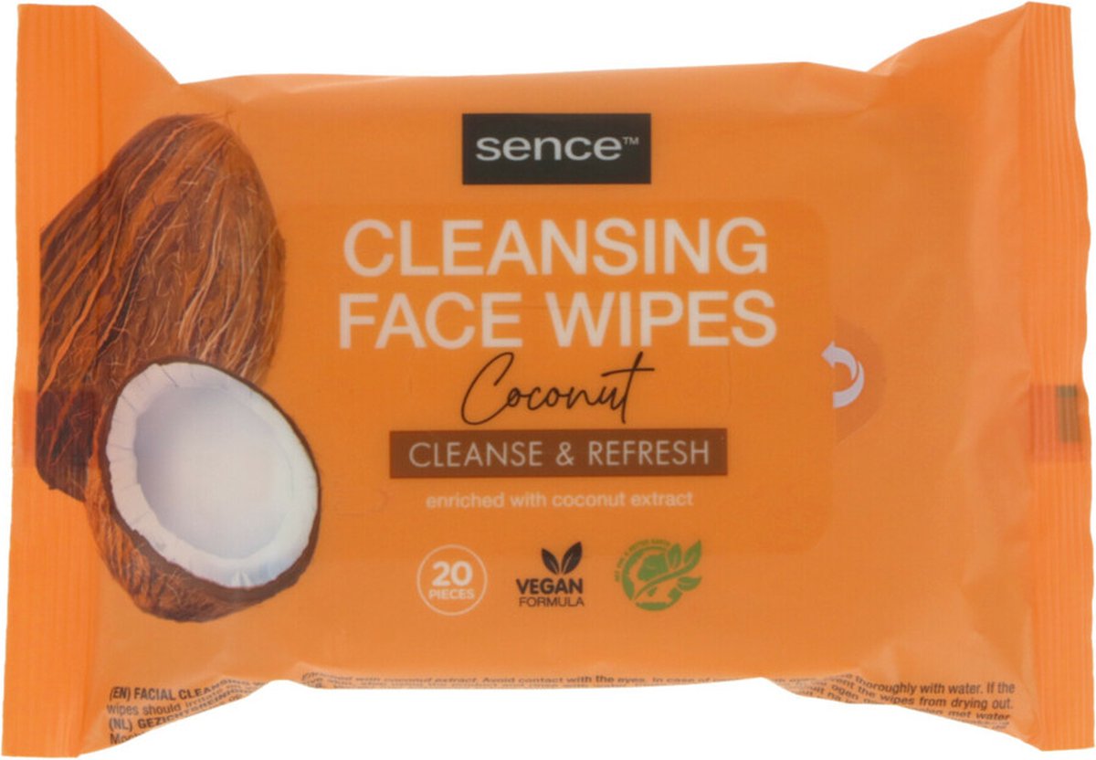 Goedkoopste 6x Sence Gezichtsreinigingsdoekjes Coconut 20 stuks