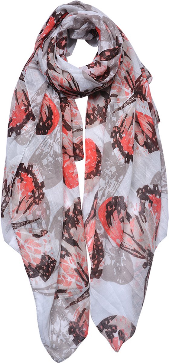 Juleeze Sjaal Dames Print 90x180 cm Roze Grijs Synthetisch